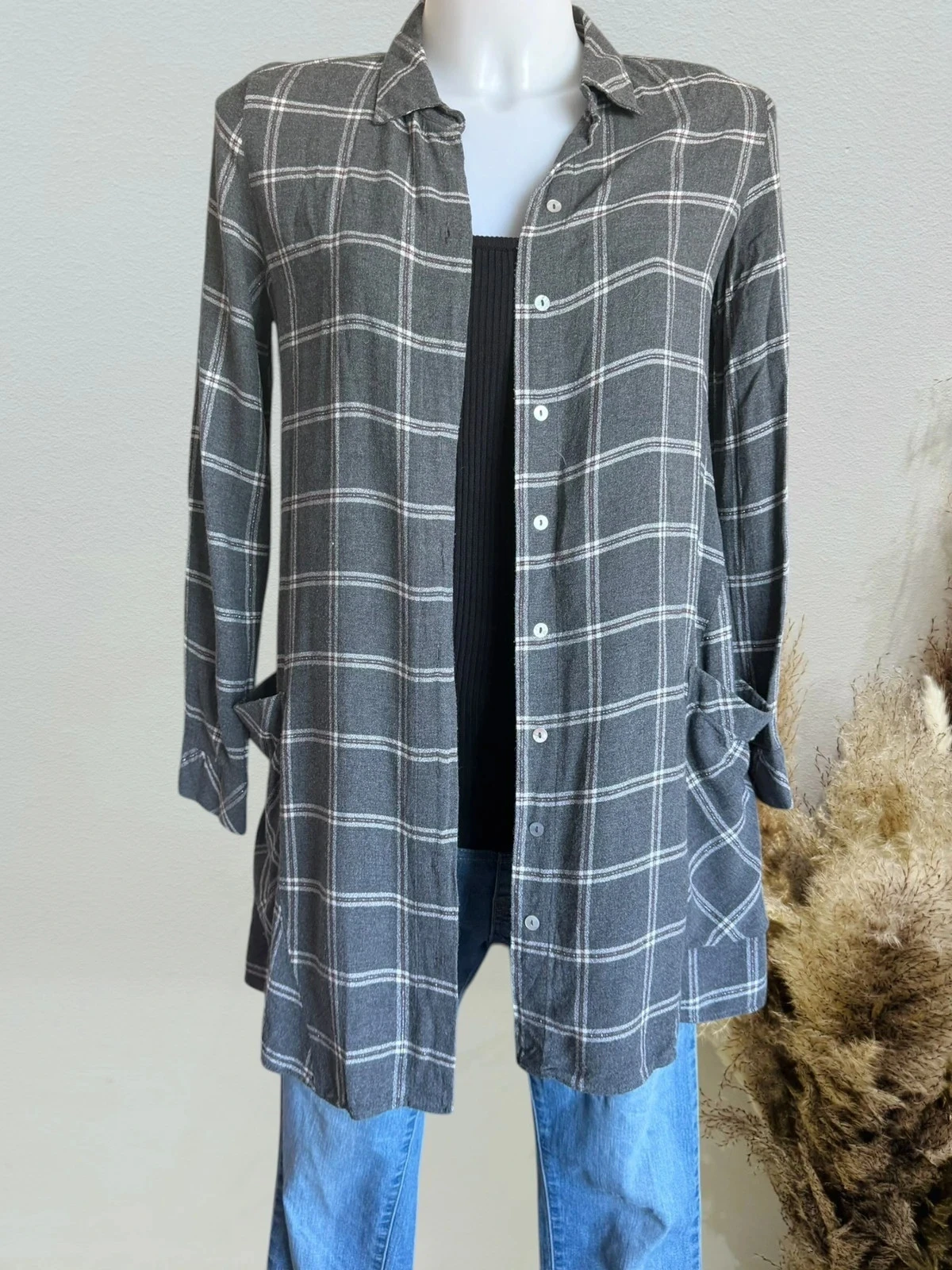 chemise femme sur chemise tunique zara a carreaux T34/XS
